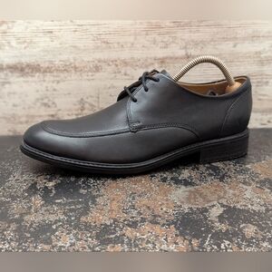 Mens Clarks Collection Apron Toe Oxford Shoes Sz 9.5 Black Leather 16326